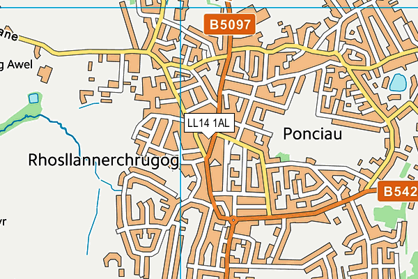 LL14 1AL map - OS VectorMap District (Ordnance Survey)