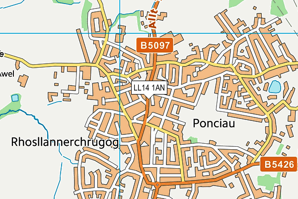 LL14 1AN map - OS VectorMap District (Ordnance Survey)