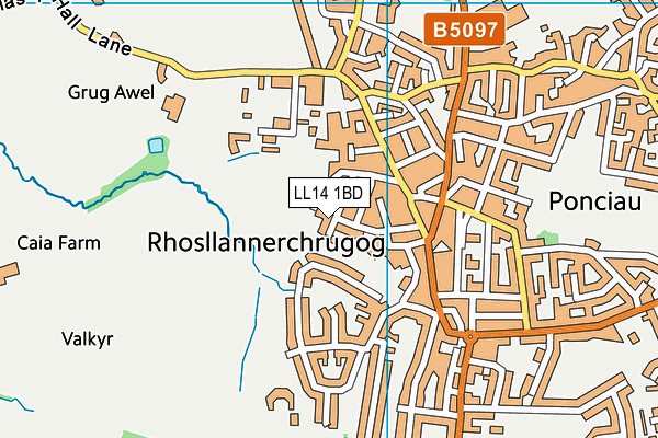 LL14 1BD map - OS VectorMap District (Ordnance Survey)