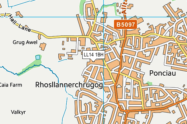 LL14 1BH map - OS VectorMap District (Ordnance Survey)