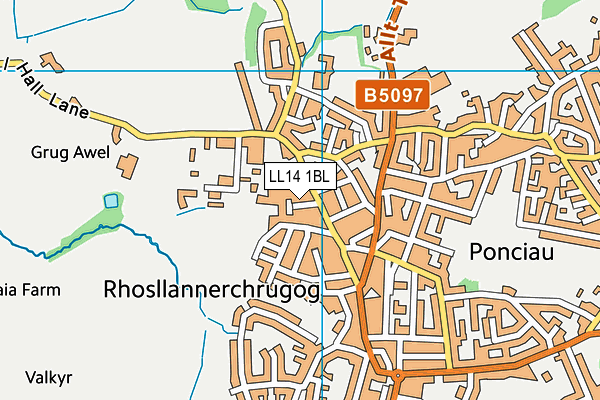 LL14 1BL map - OS VectorMap District (Ordnance Survey)