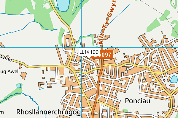 Ysgol Maes Y Mynydd map (LL14 1DD) - OS VectorMap District (Ordnance Survey)