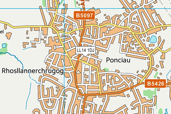 LL14 1DJ map - OS VectorMap District (Ordnance Survey)