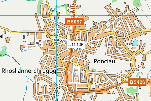 LL14 1DP map - OS VectorMap District (Ordnance Survey)