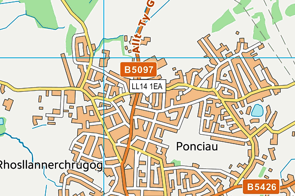 LL14 1EA map - OS VectorMap District (Ordnance Survey)