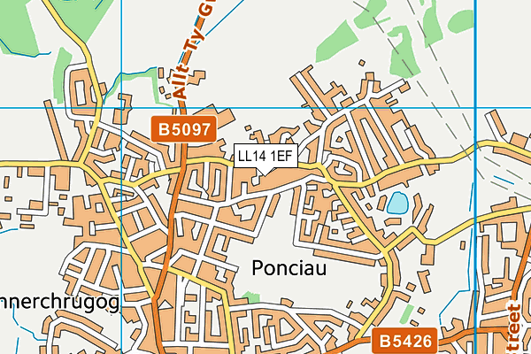 LL14 1EF map - OS VectorMap District (Ordnance Survey)