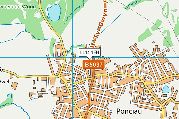 LL14 1EH map - OS VectorMap District (Ordnance Survey)