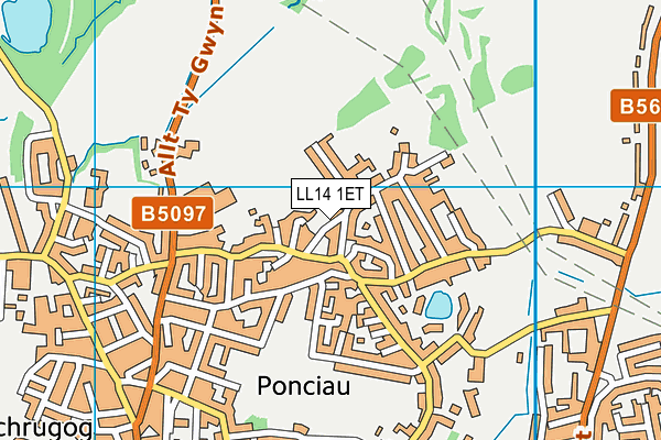 LL14 1ET map - OS VectorMap District (Ordnance Survey)