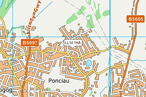 LL14 1HA map - OS VectorMap District (Ordnance Survey)