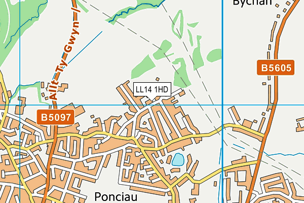 LL14 1HD map - OS VectorMap District (Ordnance Survey)
