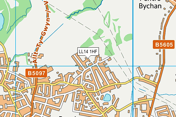 LL14 1HF map - OS VectorMap District (Ordnance Survey)
