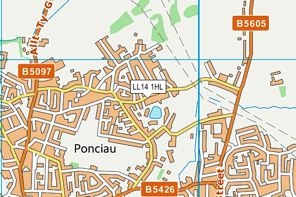 LL14 1HL map - OS VectorMap District (Ordnance Survey)