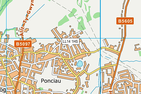LL14 1HS map - OS VectorMap District (Ordnance Survey)