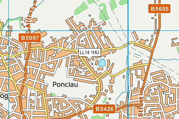 LL14 1HU map - OS VectorMap District (Ordnance Survey)