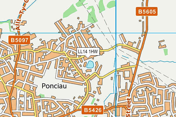 LL14 1HW map - OS VectorMap District (Ordnance Survey)