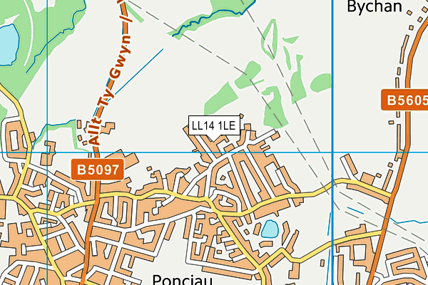 LL14 1LE map - OS VectorMap District (Ordnance Survey)