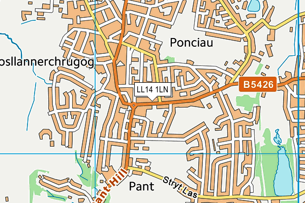 LL14 1LN map - OS VectorMap District (Ordnance Survey)