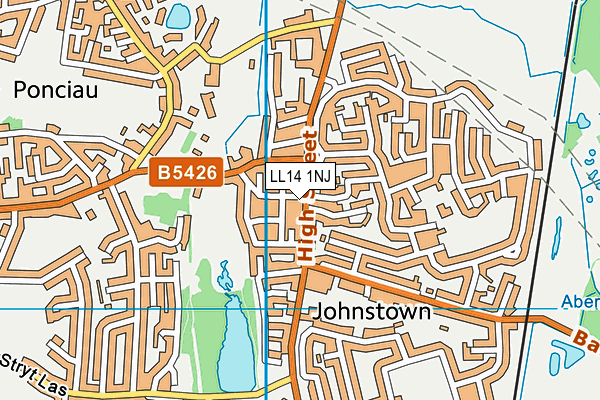 LL14 1NJ map - OS VectorMap District (Ordnance Survey)
