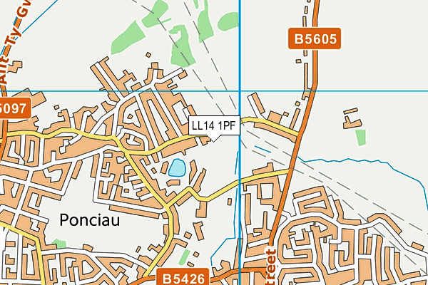 LL14 1PF map - OS VectorMap District (Ordnance Survey)