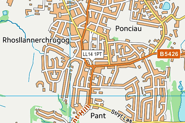 LL14 1PT map - OS VectorMap District (Ordnance Survey)