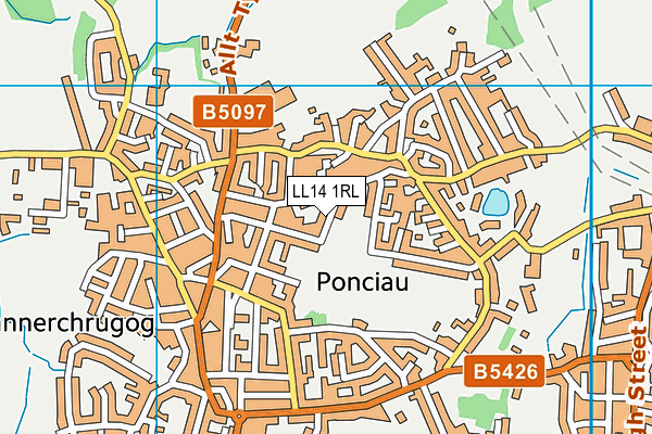 LL14 1RL map - OS VectorMap District (Ordnance Survey)