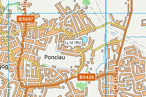 LL14 1RU map - OS VectorMap District (Ordnance Survey)