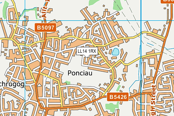 LL14 1RX map - OS VectorMap District (Ordnance Survey)
