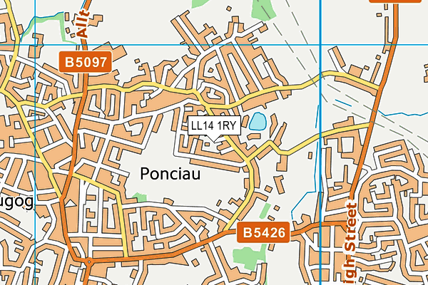 LL14 1RY map - OS VectorMap District (Ordnance Survey)