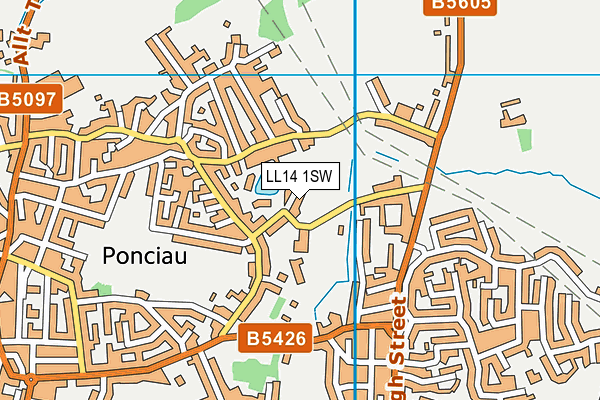 LL14 1SW map - OS VectorMap District (Ordnance Survey)