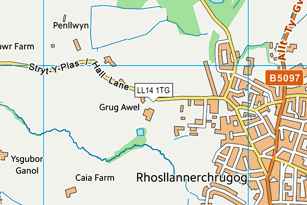 LL14 1TG map - OS VectorMap District (Ordnance Survey)