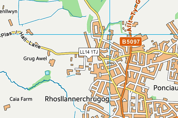 LL14 1TJ map - OS VectorMap District (Ordnance Survey)