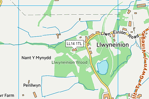 LL14 1TL map - OS VectorMap District (Ordnance Survey)
