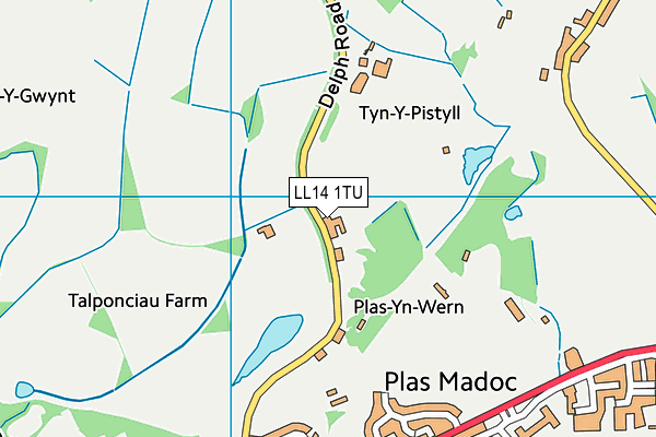 LL14 1TU map - OS VectorMap District (Ordnance Survey)