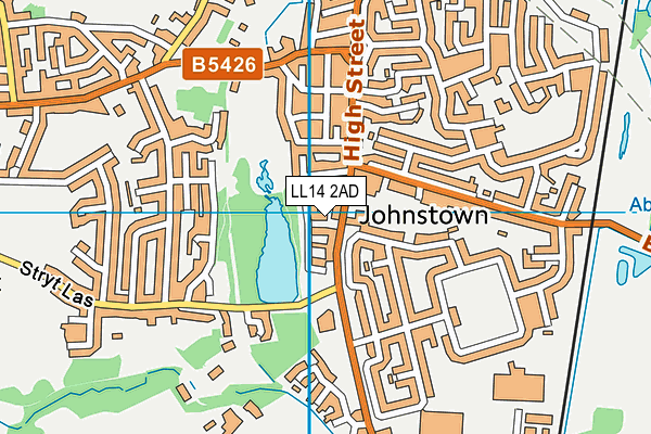 LL14 2AD map - OS VectorMap District (Ordnance Survey)