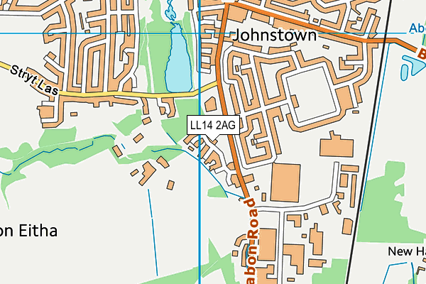 LL14 2AG map - OS VectorMap District (Ordnance Survey)