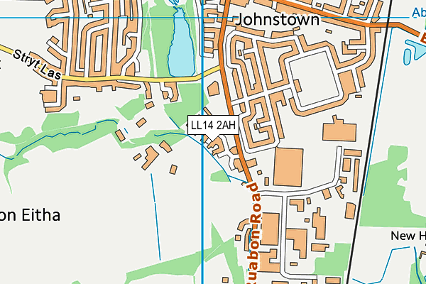 LL14 2AH map - OS VectorMap District (Ordnance Survey)