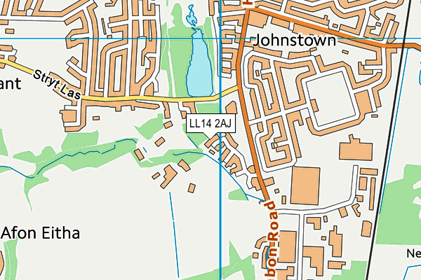 LL14 2AJ map - OS VectorMap District (Ordnance Survey)