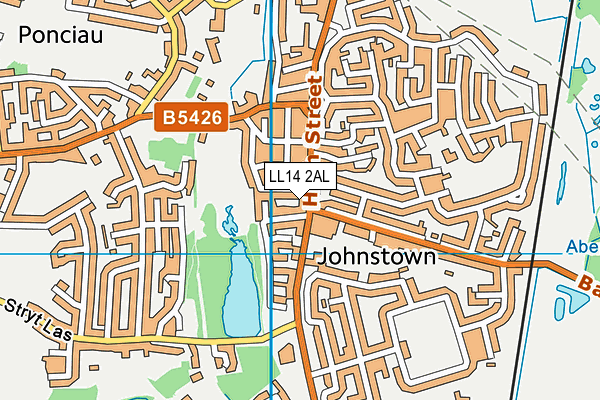 LL14 2AL map - OS VectorMap District (Ordnance Survey)