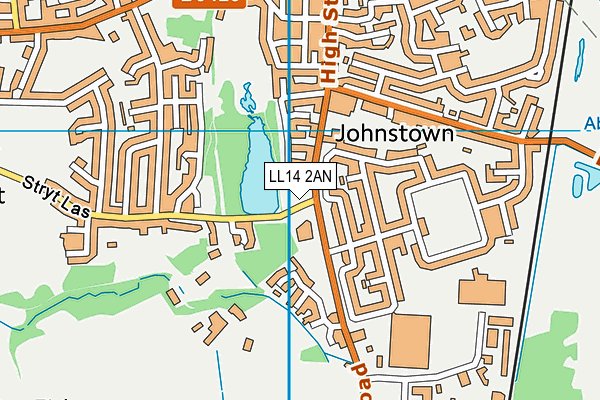 LL14 2AN map - OS VectorMap District (Ordnance Survey)