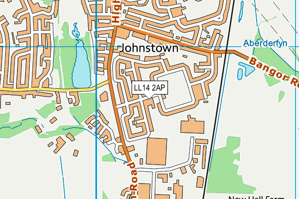 LL14 2AP map - OS VectorMap District (Ordnance Survey)