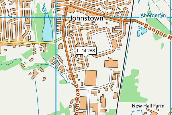 LL14 2AS map - OS VectorMap District (Ordnance Survey)
