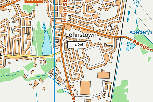 LL14 2AU map - OS VectorMap District (Ordnance Survey)