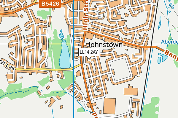 LL14 2AY map - OS VectorMap District (Ordnance Survey)