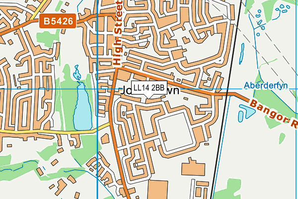 LL14 2BB map - OS VectorMap District (Ordnance Survey)