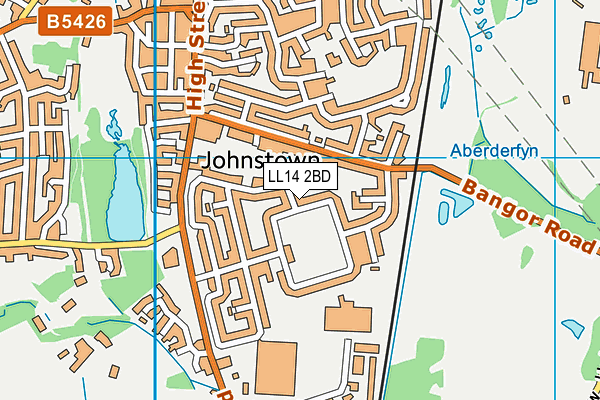 LL14 2BD map - OS VectorMap District (Ordnance Survey)