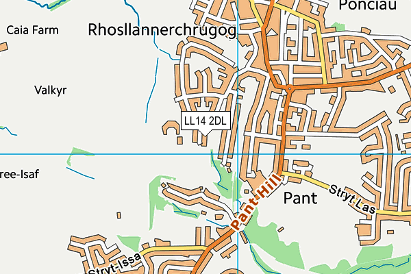 LL14 2DL map - OS VectorMap District (Ordnance Survey)