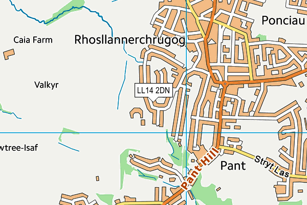 LL14 2DN map - OS VectorMap District (Ordnance Survey)
