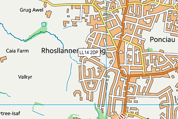 LL14 2DP map - OS VectorMap District (Ordnance Survey)