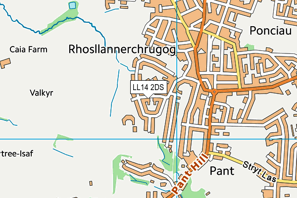 LL14 2DS map - OS VectorMap District (Ordnance Survey)