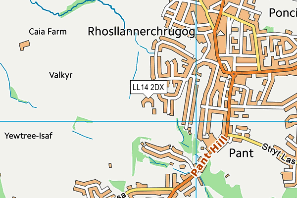 LL14 2DX map - OS VectorMap District (Ordnance Survey)
